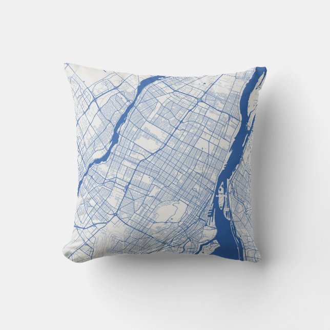 Kissen Montreal Urban Pattern BLUE Throw Pillow (Front)