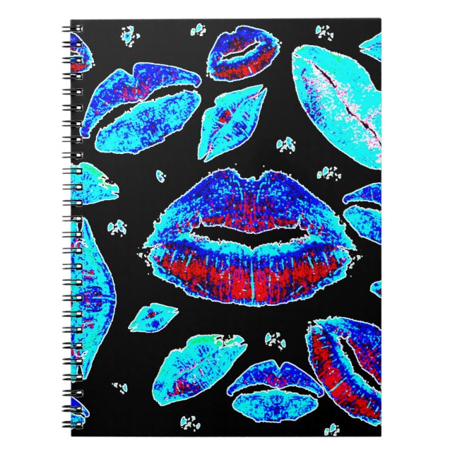 Kisses All Over (Blue) Notebook (Front)