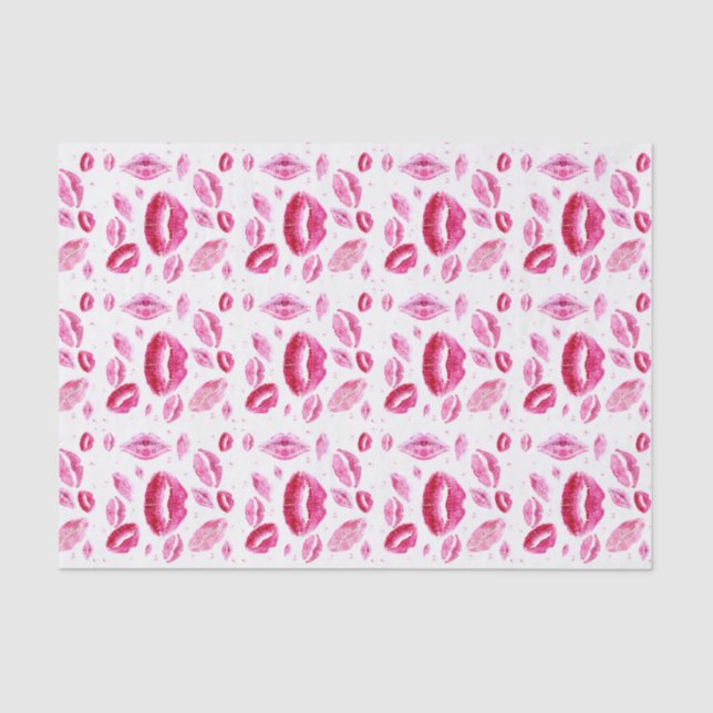 Kisses All Over (White) Tissue Paper (Front)