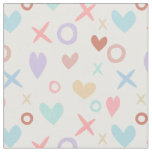 Kisses and hugs cute love heart pattern fabric