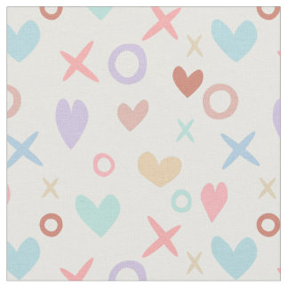 Kisses and hugs cute love heart pattern fabric