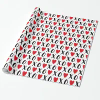 Red heart valentine wrapping paper pattern | Zazzle