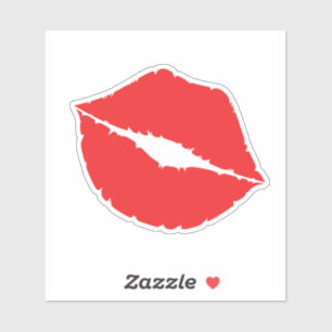 Kisses Big Red Lips Sticker