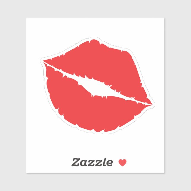 Kisses Big Red Lips Sticker (Sheet)