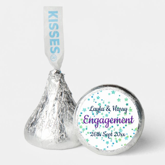 Kisses Candy-Engagement Wedding Anniversary Stars Hershey®'s Kisses® (Front)