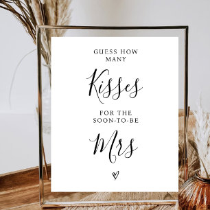 Kisses For Mrs Minimalist Bridal Shower Game Set Poster