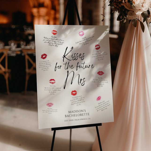 Kisses for the Future Mrs Bachelorette Keepsake Foam Board (Creator Uploaded)