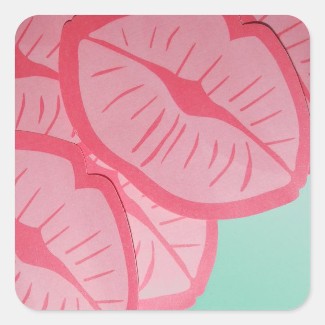 Kisses for Valentines Day Square Sticker (Front)