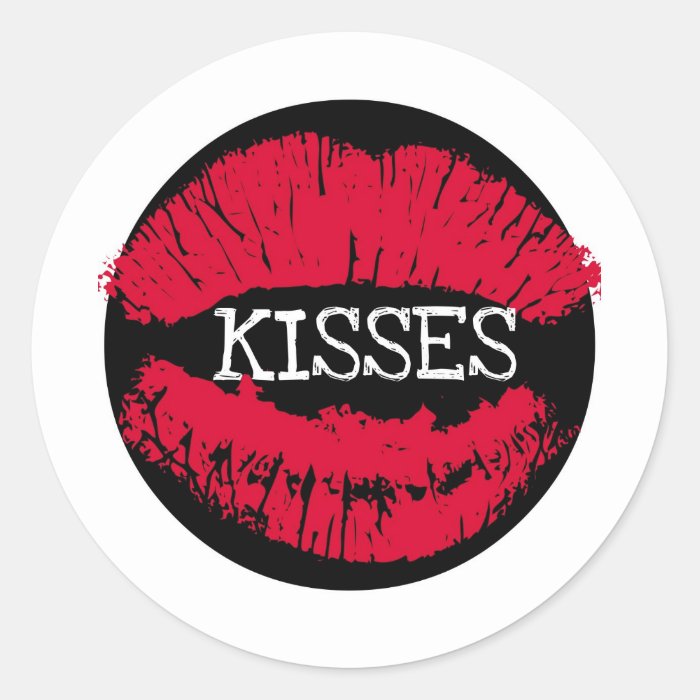 KISSES HOT LIPS DECAL PRINT STICKER