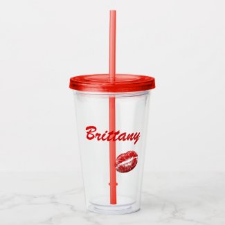 Kisses in Red Acrylic Tumbler