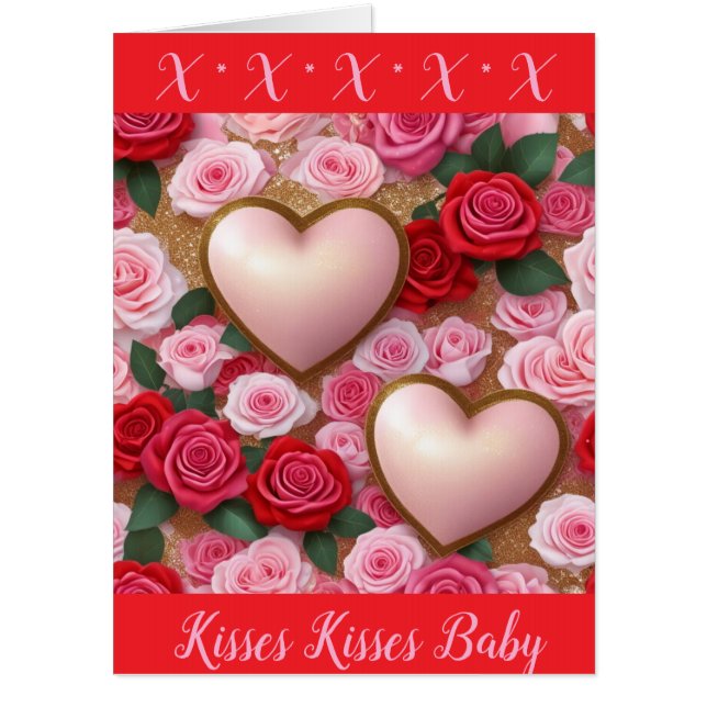 Kisses, Kisses Valentine Card (Front)