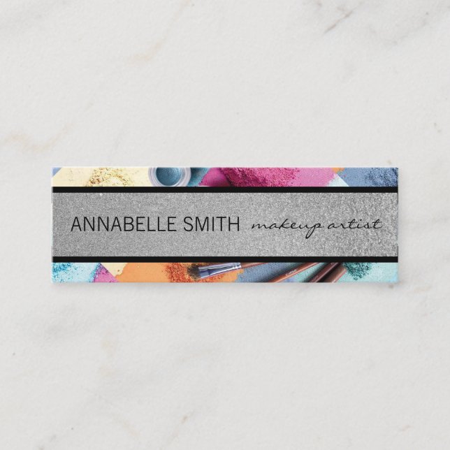 Kisses / Makeup Artist / Makeup Powder Mini Business Card (Front)