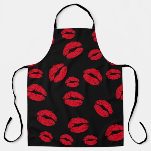 Kisses on Black  Apron