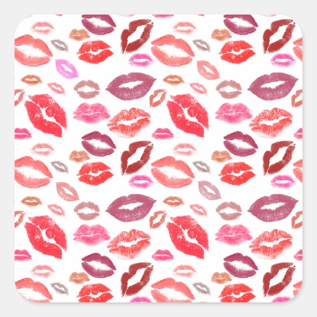 Kisses Square Sticker (Front)