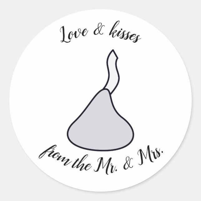 Kisses wedding favor classic round sticker (Front)