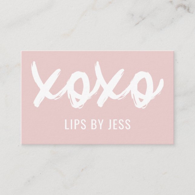 Kisses XOXO Neutral Tones | Lipsense Business Card (Front)
