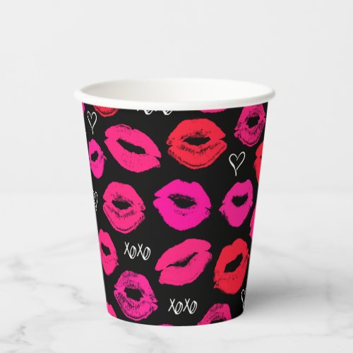 Kisses XOXO Red and Pink Paper Cups