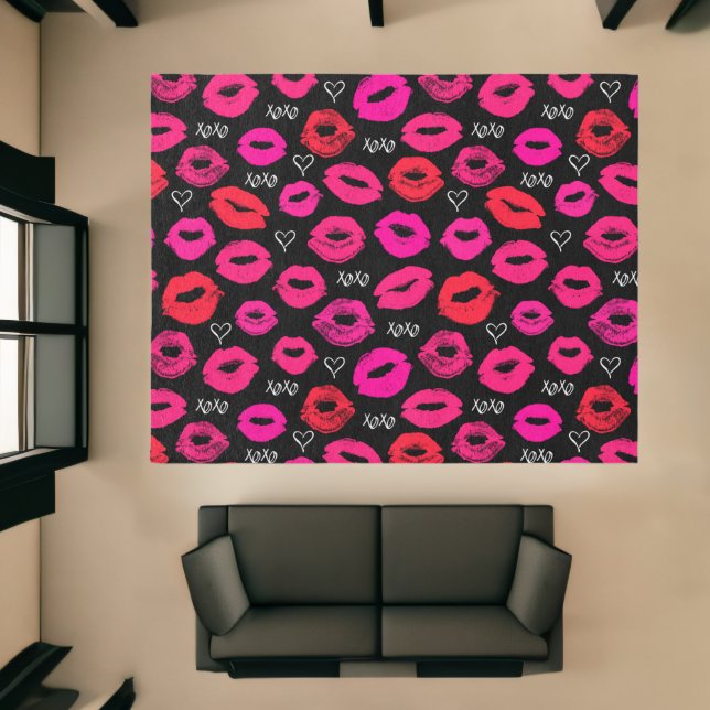 Kisses XOXO Red and Pink  Rug (Insitu (Indoor 1))