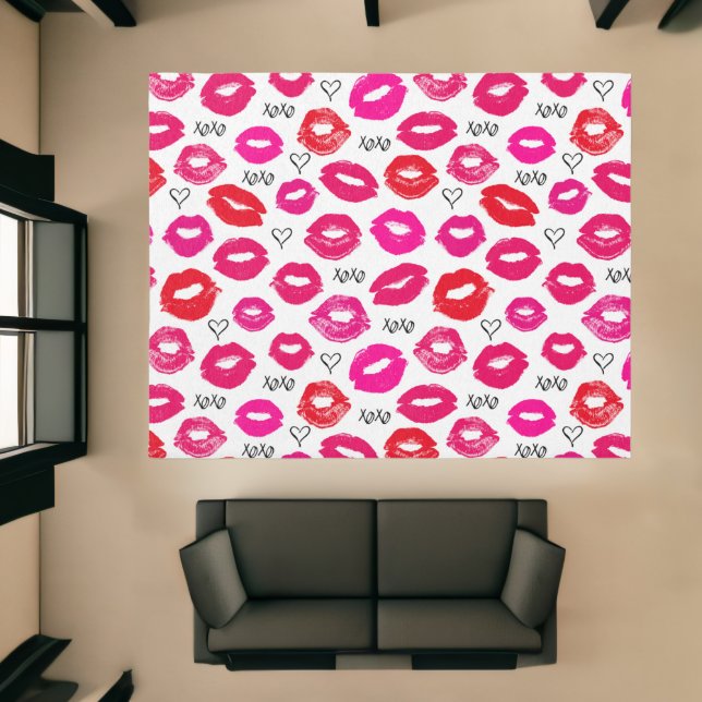 Kisses XOXO Red and Pink  Rug (Insitu (Indoor 1))