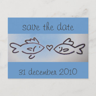kissfish photo, save the date, 31 december 2010 announcement postcard