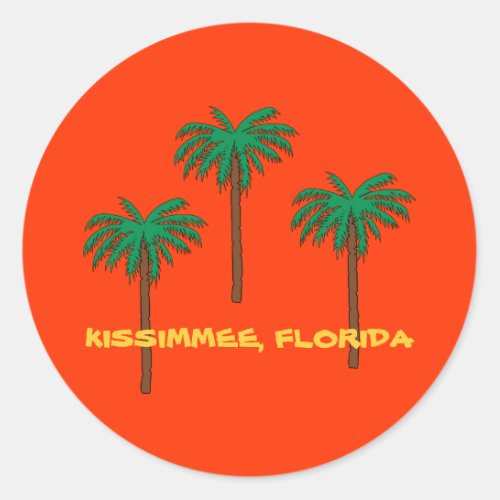 KISSIMMEE FLORIDA Palm Trees Classic Round Sticker