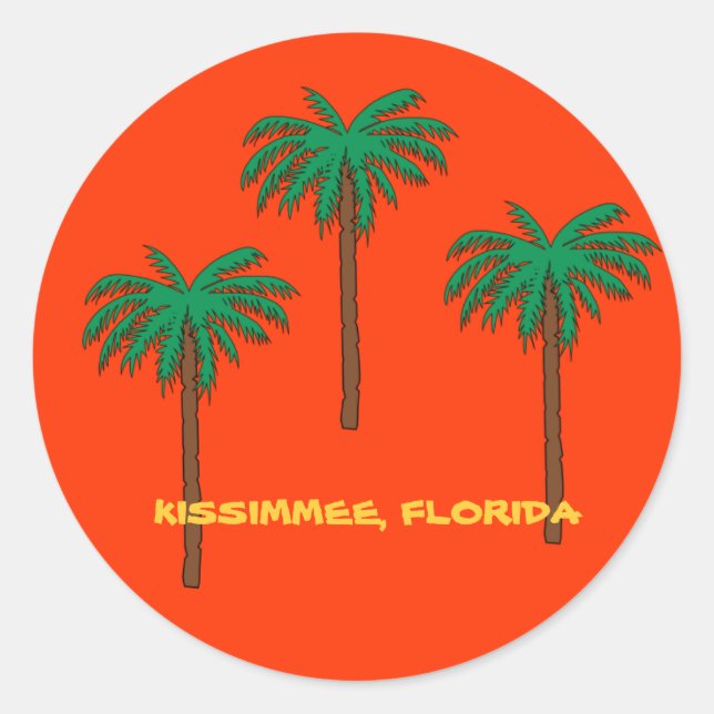 Kissimmee, Florida tropical design Classic Round Sticker (Front)