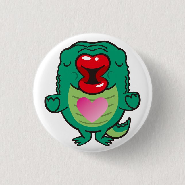 kissing alligator button (Front)