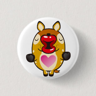 kissing bambi pinback button