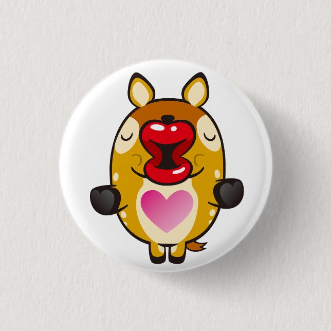 kissing bambi pinback button (Front)