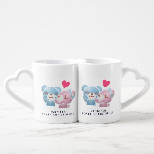 Kissing Bears Cute and Kawaii Coffee Mug Set