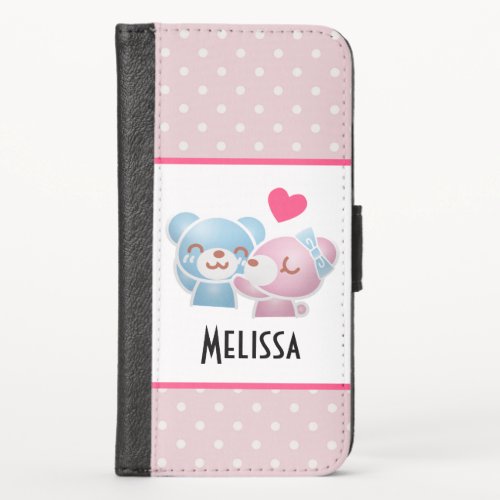 Kissing Bears Cute and Kawaii iPhone X Wallet Case