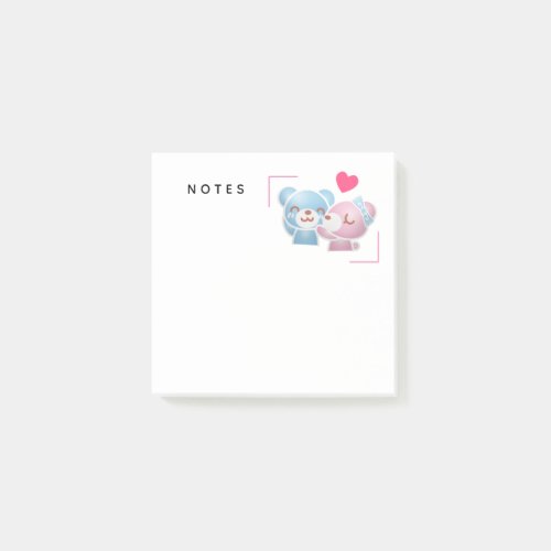 Kissing Bears Cute and Kawaii Post_it Notes