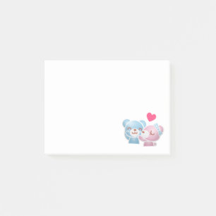 Kissing Bears Cute and Kawaii Post-it Notes
