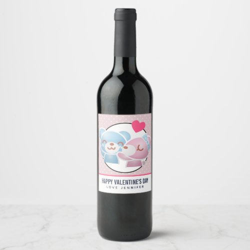 Kissing Bears Cute and Kawaii Wine Label