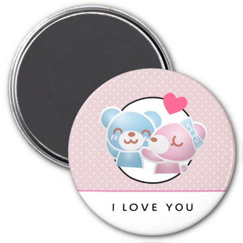 Kissing Bears I Love You Cute and Kawaii Magnet