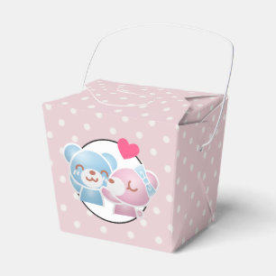 KIssing Bears on Polka Dots Cute and Kawaii Favor Boxes