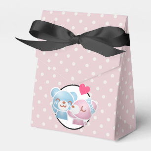 KIssing Bears on Polka Dots Cute and Kawaii Favor Boxes