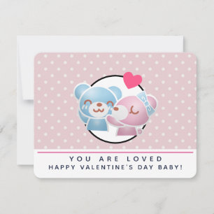Kissing bears with Love Hearts Holiday Card