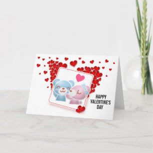 Kissing bears with Love Hearts Valentine's Card