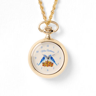 Kissing Blue Jays Fall Wedding Custom Watch