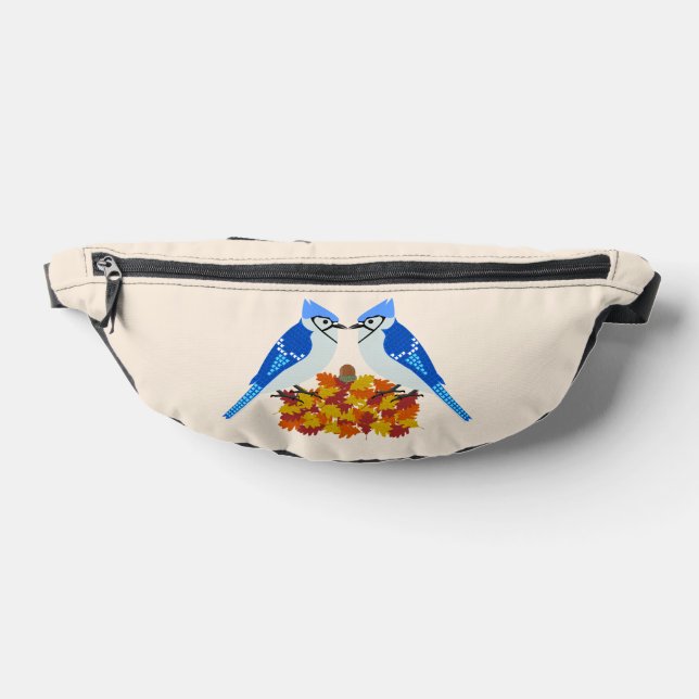 Kissing Blue Jays Fall Wedding Fanny Pack (Lay Down)
