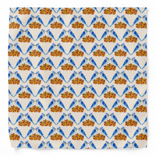 Kissing Blue Jays Fall Wedding Patterned Bandana
