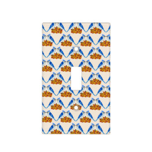 Kissing Blue Jays Fall Wedding Patterned Light Switch Cover