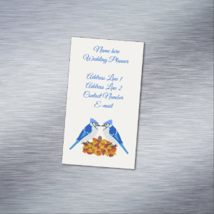 Kissing Blue Jays Fall Wedding Planner Custom Business Card Magnet