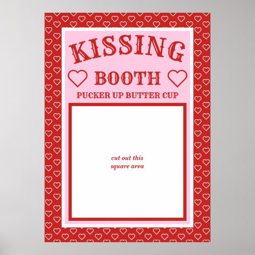 Kissing Booth Party Prop Photo Booth Backdrop Poster