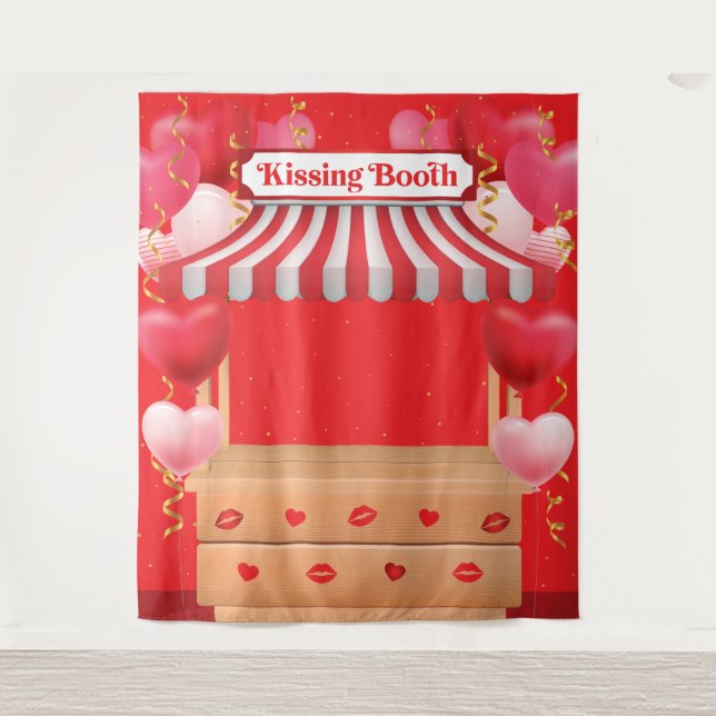 Kissing Booth Valentine Day Love Backdrop (Front)