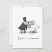 Kissing Bride & Groom Hippos Personalize (Front)