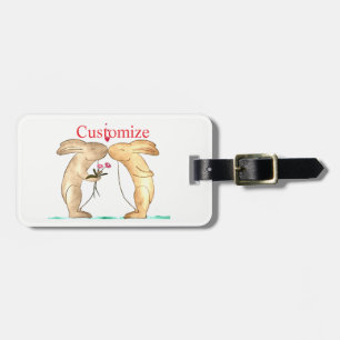 Kissing Bunny Couple Thunder_Cove Luggage Tag