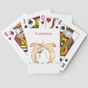 Kissing Bunny Couple Thunder_Cove Poker Cards