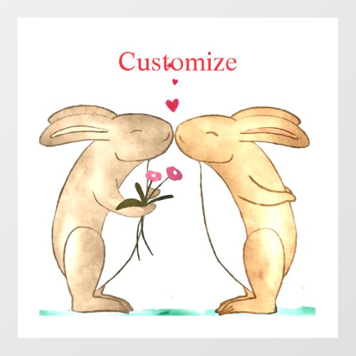 Kissing Bunny Couple Thunder_Cove Wall Decal